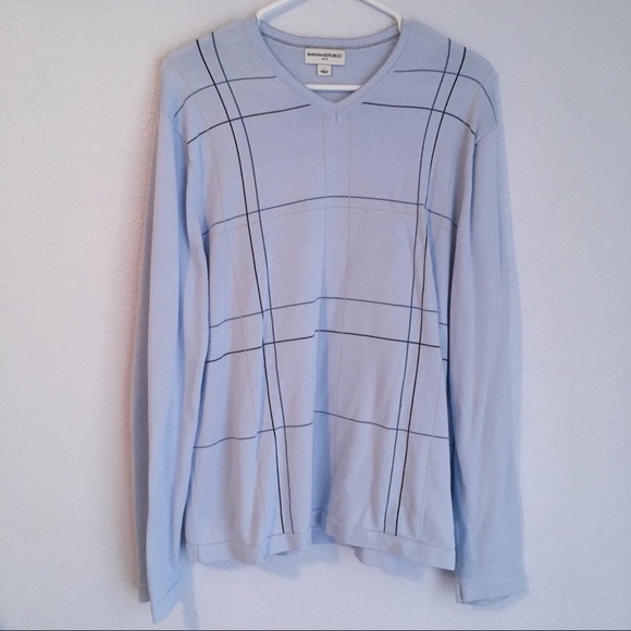 Banana Republic Factory Sweaters - Pale Blue Oversized Geometric Grandpa Sweater L